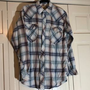 Double R by Resistol plaid western shirt Pearl Button Snaps SZ M R1